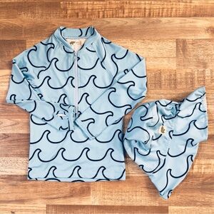 Monica & Andy rash guard top and sun hat set